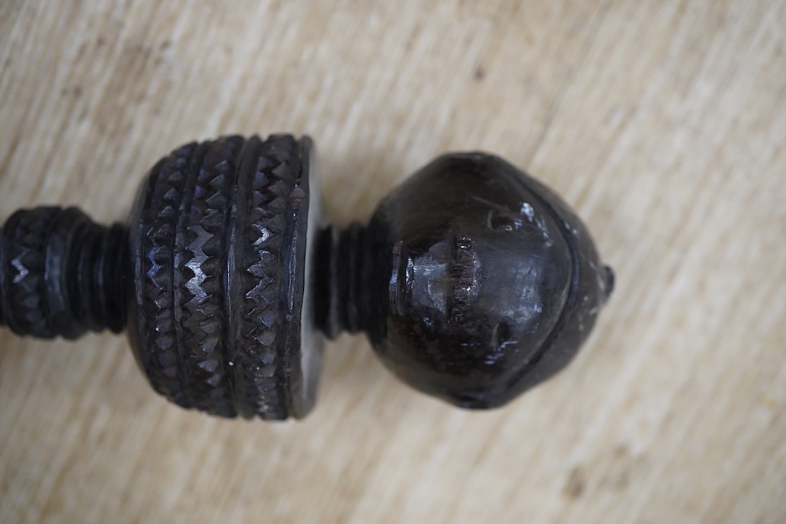 A Nigerian tribal ebony staff, 169cm long